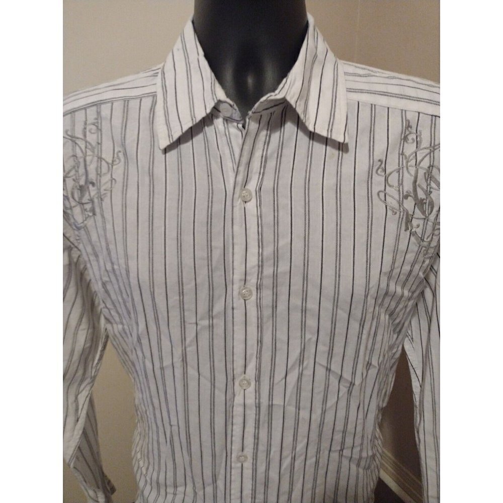 ROAR Buckle Enough Excuses Embroidered White Long Sleeve Button Shirt Men's XL - Picture 12 of 12